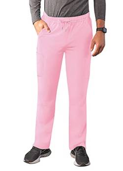 Adar Additon Schrubben Für Männer - Schlank Bein Frachtgut Kordelzug Schrubben Hosen - A6106 - Soft Pink - XL von Adar Uniforms