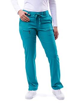 Adar Pro Damen Kittel - Medizinische Skinny Yoga Hose - P4100 - Teal Blue - S von Adar Uniforms
