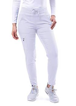 Adar Pro Damen Kittel - Ultimative medizinische Yoga Jogger Hose - groß - P7104 - White - 2X von Adar Uniforms