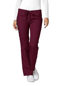 Adar Universal Damen Pflegebekleidung - Gerade Hose mit Kordelzug - 510 - Burgundy - 5X von Adar Uniforms