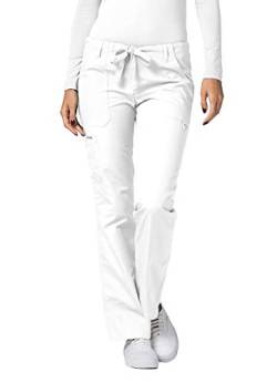 Adar Universal Damen Pflegebekleidung - Gerade Hose mit Kordelzug - 510 - White - 4X von Adar Uniforms