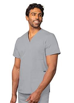 Adar Universal Unisex Pflegebekleidung - Medizinische Tunika mit V-Ausschnitt - 601 - Silver Gray - L von Adar Uniforms