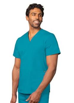 Adar Universal Unisex Pflegebekleidung - Medizinische Tunika mit V-Ausschnitt - 601 - Teal Blue - S von Adar Uniforms