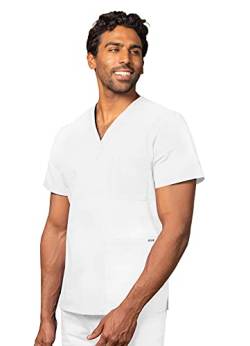 Adar Universal Unisex Pflegebekleidung - Medizinische Tunika mit V-Ausschnitt - 601 - White - 4X von Adar Uniforms