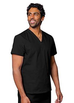 Adar Universal Unisex Pflegebekleidung - Medizinisches Top mit V-Ausschnitt - 2600 - Black - 3X von Adar Uniforms