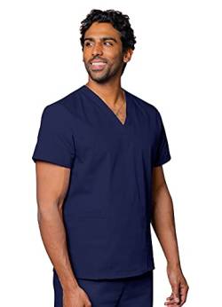 Adar Universal Unisex Pflegebekleidung - Medizinisches Top mit V-Ausschnitt - 2600 - Navy - XL von Adar Uniforms
