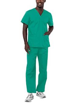 Adar Universal Unisex Pflegebekleidung - Unisex Set mit Kordelzug - 701 - Surgical Green - 2X von Adar Uniforms