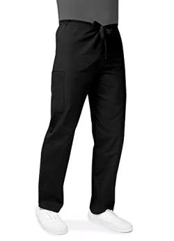 Adar Universal Unisex Pflegebekleiung - lockere Hose mit Kordelzug - 504 - Black - XS von Adar Uniforms