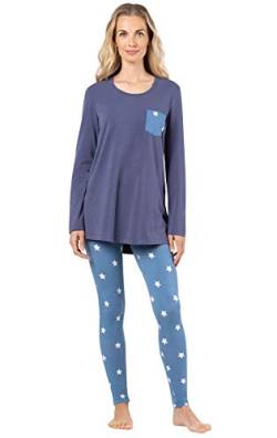 Addison Meadow Damen-Pyjama mit langen Ärmeln und Leggings - Blau - Small / 4-6 US von Addison Meadow