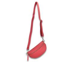 ADEL Bauchtasche für Damen SANDY Handgemachte Umhängetasche Echtleder Crossbody Bag mit Stilvollem Verstellbarem Ledergurt Stylische Schultertasche Made in Italy Tasche (Melone Pink) von Adel Bags