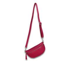 ADEL Bauchtasche für Damen SANDY Handgemachte Umhängetasche Echtleder Crossbody Bag mit Stilvollem Verstellbarem Ledergurt Stylische Schultertasche Made in Italy Tasche (Pink) von Adel Bags