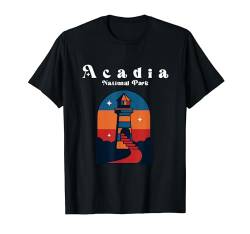 Acadia National Park Bar Harbor Leuchtturm Minimal Retro T-Shirt von Adel's Holiday Gift And Souvenir