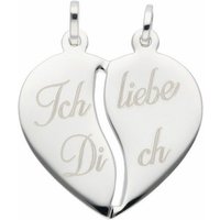 Adelia´s Kettenanhänger 925 Silber Anhänger Herz, 925 Sterling Silber Silberschmuck für Damen von Adelia´s