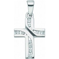 Adelia´s Kettenanhänger 925 Silber Kreuz Anhänger, mit Zirkonia Silberschmuck für Damen & Herren von Adelia´s