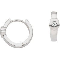 Adelia´s Paar Ohrhänger 925 Silber Ohrringe Creolen Blüte Ø 13,3 mm, mit Zirkonia Silberschmuck für Damen von Adelia´s