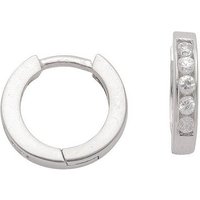 Adelia´s Paar Ohrhänger 925 Silber Ohrringe Creolen Ø 11,8 mm, mit Zirkonia Silberschmuck für Damen von Adelia´s