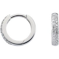 Adelia´s Paar Ohrhänger 925 Silber Ohrringe Creolen Ø 13,1 mm, mit Zirkonia Silberschmuck für Damen von Adelia´s