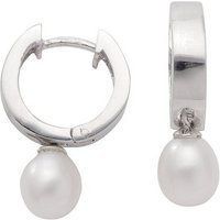 Adelia´s Paar Ohrhänger 925 Silber Ohrringe Creolen Ø 14,6 mm, mit Süßwasser Zuchtperle Silberschmuck für Damen von Adelia´s