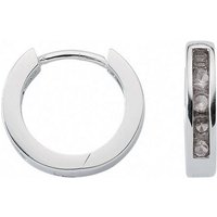 Adelia´s Paar Ohrhänger 925 Silber Ohrringe Creolen Ø 15 mm, mit Zirkonia Silberschmuck für Damen von Adelia´s
