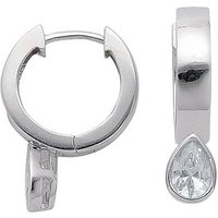 Adelia´s Paar Ohrhänger 925 Silber Ohrringe Creolen Tropfen Ø 14,4 mm, mit Zirkonia Silberschmuck für Damen von Adelia´s