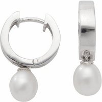 Adelia´s Paar Ohrhänger 925 Silber Ohrringe Creolen mit Süßwasser Zuchtperle Ø 14,6 mm, mit Süßwasser Zuchtperle Silberschmuck für Damen von Adelia´s