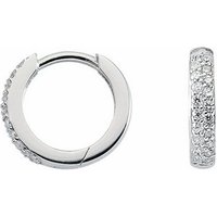 Adelia´s Paar Ohrhänger 925 Silber Ohrringe Creolen mit Zirkonia Ø 13,1 mm, mit Zirkonia Silberschmuck für Damen von Adelia´s