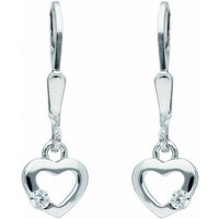 Adelia´s Paar Ohrhänger 925 Silber Ohrringe Ohrhänger Herz, mit Zirkonia Silberschmuck für Damen von Adelia´s