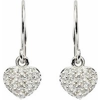 Adelia´s Paar Ohrhänger 925 Silber Ohrringe Ohrhänger Herz mit Zirkonia, mit Zirkonia Silberschmuck für Damen von Adelia´s