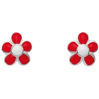 Adelia´s Paar Ohrhänger 925 Silber Ohrringe Ohrstecker Blüte - rot, Silberschmuck für Damen von Adelia´s