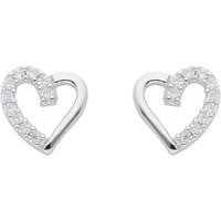 Adelia´s Paar Ohrhänger 925 Silber Ohrringe Ohrstecker Herz, mit Zirkonia Silberschmuck für Damen von Adelia´s