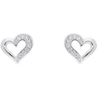 Adelia´s Paar Ohrhänger 925 Silber Ohrringe Ohrstecker Herz mit Zirkonia, mit Zirkonia Silberschmuck für Damen von Adelia´s