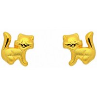 Adelia´s Paar Ohrhänger Damen Goldschmuck 1 Paar 333 Gold Ohrringe / Ohrstecker Katze, 333 Gold Goldschmuck für Damen von Adelia´s
