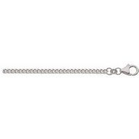 Adelia´s Silberkette 925 Silber Flach Panzer Halskette Ø 2,1 mm, Silberschmuck für Damen von Adelia´s