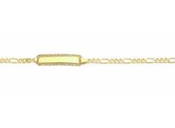 Goldarmband ADELIA´S "333 Gold Figaro Armband 14 cm" Armbänder Gr. 14, Gelbgold 333, goldfarben (gold) Damen Armbänder Gold von Adelia´s