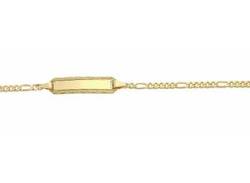Goldarmband ADELIA´S "Damen Goldschmuck 585 Gold Figaro Armband 14 cm" Armbänder Gr. 14, Gelbgold 585, goldfarben (gold) Damen Armbänder Gold von Adelia´s
