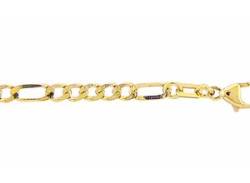Goldkette ADELIA´S "333 Gold Figaro Halskette 50 cm Ø 3,3 mm" Halsketten Gr. 50, Gelbgold 333, goldfarben (gold) Damen Goldketten von Adelia´s