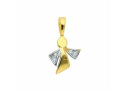 Kette mit Anhänger ADELIA´S "333 Gold Engel Zirkonia" Halsketten goldfarben (gold) Damen Ketten mit Anhänger Schmuckset - Set Halskette von Adelia´s