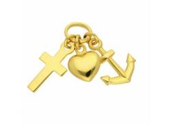 Kette mit Anhänger ADELIA´S "333 Gold Glaube-Liebe-Hoffnung" Halsketten Gr. Gelbgold 333, goldfarben (gold) Damen Ketten mit Anhänger Schmuckset - Set Halskette von Adelia´s