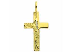 Kette mit Anhänger ADELIA´S "333 Gold Kreuz Zirkonia" Halsketten Gr. Gelbgold 333, goldfarben (gold) Damen Ketten mit Anhänger von Adelia´s