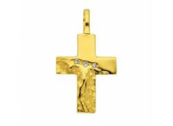 Kette mit Anhänger ADELIA´S "333 Gold Kreuz Zirkonia" Halsketten Gr. Gelbgold 333, goldfarben (gold) Damen Ketten mit Anhänger von Adelia´s