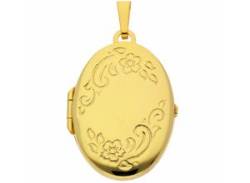 Kette mit Anhänger ADELIA´S "333 Gold Medaillon Anhänger" Halsketten Gr. Gelbgold 333, goldfarben (gold) Damen Ketten mit Anhänger von Adelia´s