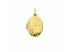 Kette mit Anhänger ADELIA´S "333 Gold Medaillon Anhänger" Halsketten goldfarben (gold) Damen Ketten mit Anhänger von Adelia´s