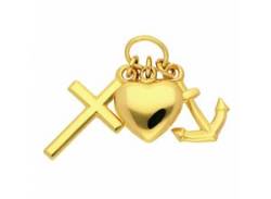 Kette mit Anhänger ADELIA´S "585 Gold Glaube-Liebe-Hoffnung" Halsketten Gr. Gelbgold 585, goldfarben (gold) Damen Ketten mit Anhänger von Adelia´s