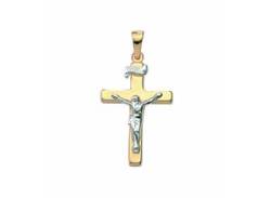 Kette mit Anhänger ADELIA´S "585 Gold Kreuz Korpus" Halsketten Gr. Gelbgold 585, goldfarben (gold) Damen Ketten mit Anhänger von Adelia´s