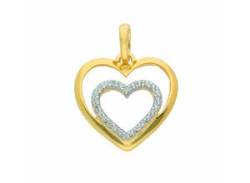 Kette ohne Anhänger ADELIA´S "333 Gold Herz mit Zirkonia" Halsketten goldfarben (gold) Damen Ketten ohne Anhänger von Adelia´s