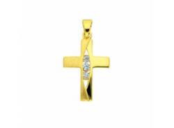 Kette ohne Anhänger ADELIA´S "333 Gold Kreuz mit Zirkonia" Halsketten Gr. Gelbgold 333, goldfarben (gold> <) Damen Ketten ohne Anhänger von Adelia´s