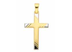 Ketten-Anhänger ADELIA´S "333 Gold Kreuz Anhänger" Schmuckanhänger Gr. Damen, Weißgold 333, goldfarben (gold) Damen Anhänger Goldschmuck für & Herren von Adelia´s