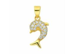 Ketten-Anhänger ADELIA´S "Damen Goldschmuck 333 Gold Anhänger Delphin mit Zirkonia" Schmuckanhänger goldfarben (gold) Damen Anhänger 333 Gold Goldschmuck für von Adelia´s