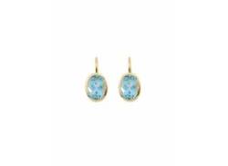 Paar Ohrhänger ADELIA´S "1 585 Gold Boutons mit Aquamarin" Ohrringe Gr. Damen, Gelbgold 585, blau Damen Ohrhänger von Adelia´s