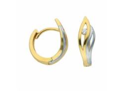 Paar Ohrhänger ADELIA´S "1 585 Gold Ohrringe / Creolen mit Zirkonia" Gr. Damen, Gelbgold 585, goldfarben (gold) Damen Ohrhänger von Adelia´s